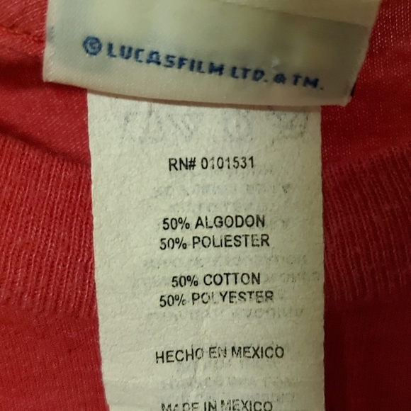 Star Wars Millennium Falcon Schematics T-Shirt Red Large YT Freighter - Picture 3 of 4